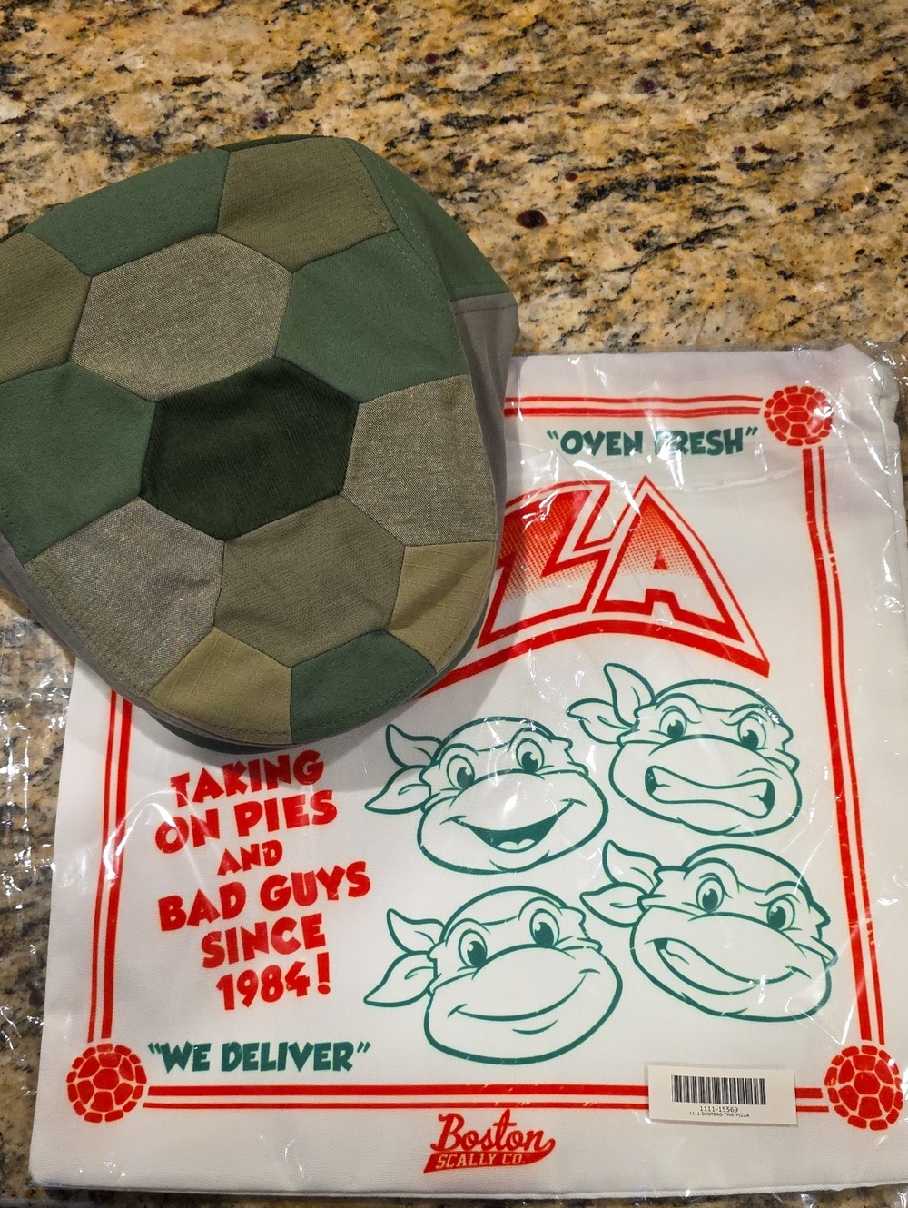 Teenage Mutant Ninja Turtles Boston Scally Cap With Shell Bag Cover  Size X/L